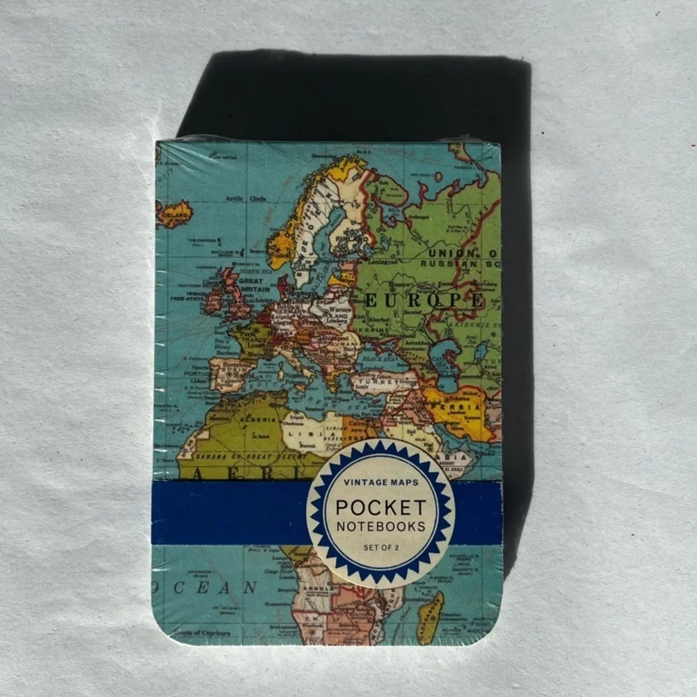 World Map Pocket Notebook - mini - set of 2
